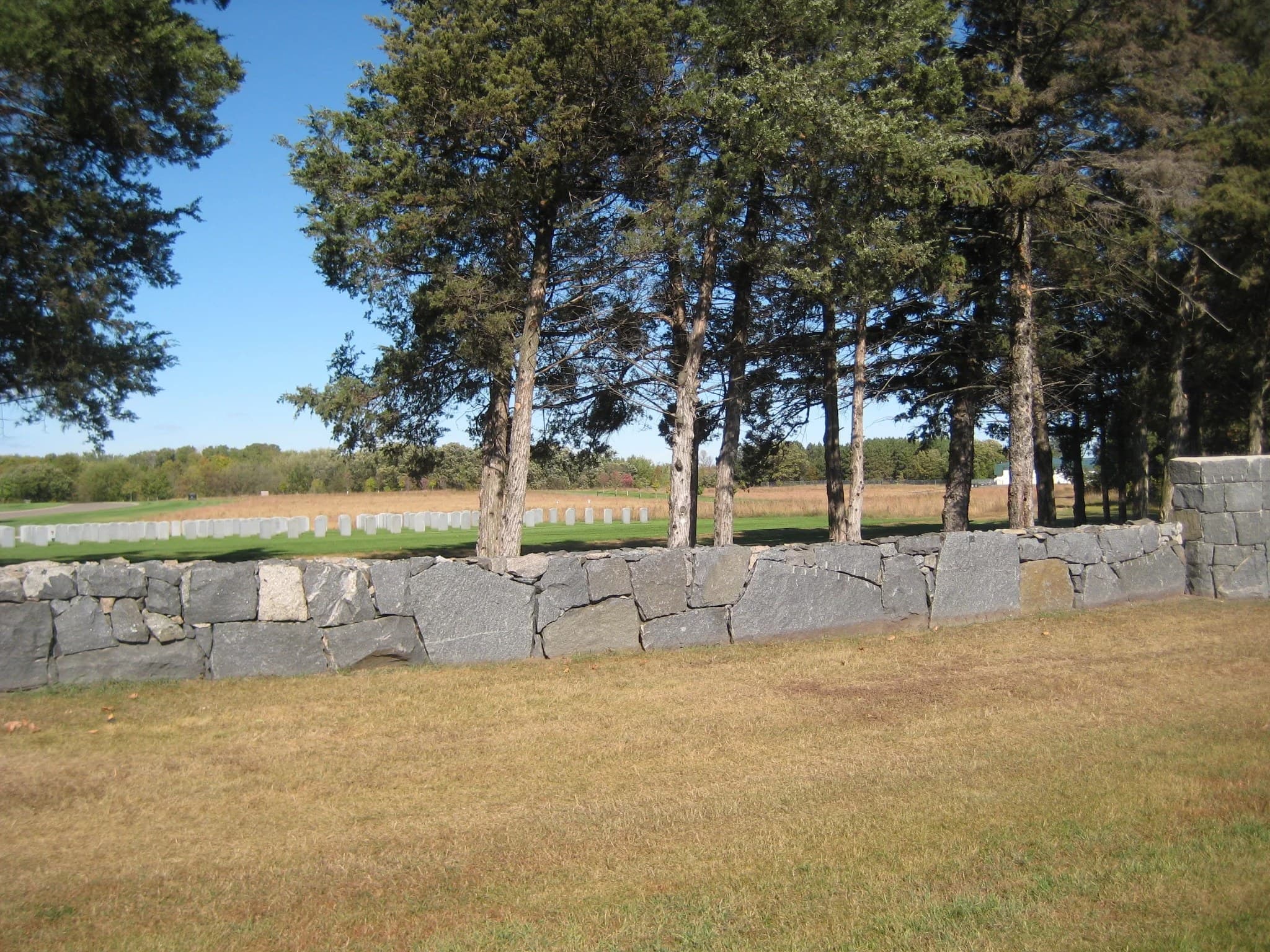 Rebuilt coursing on the Camp Ripley wall.