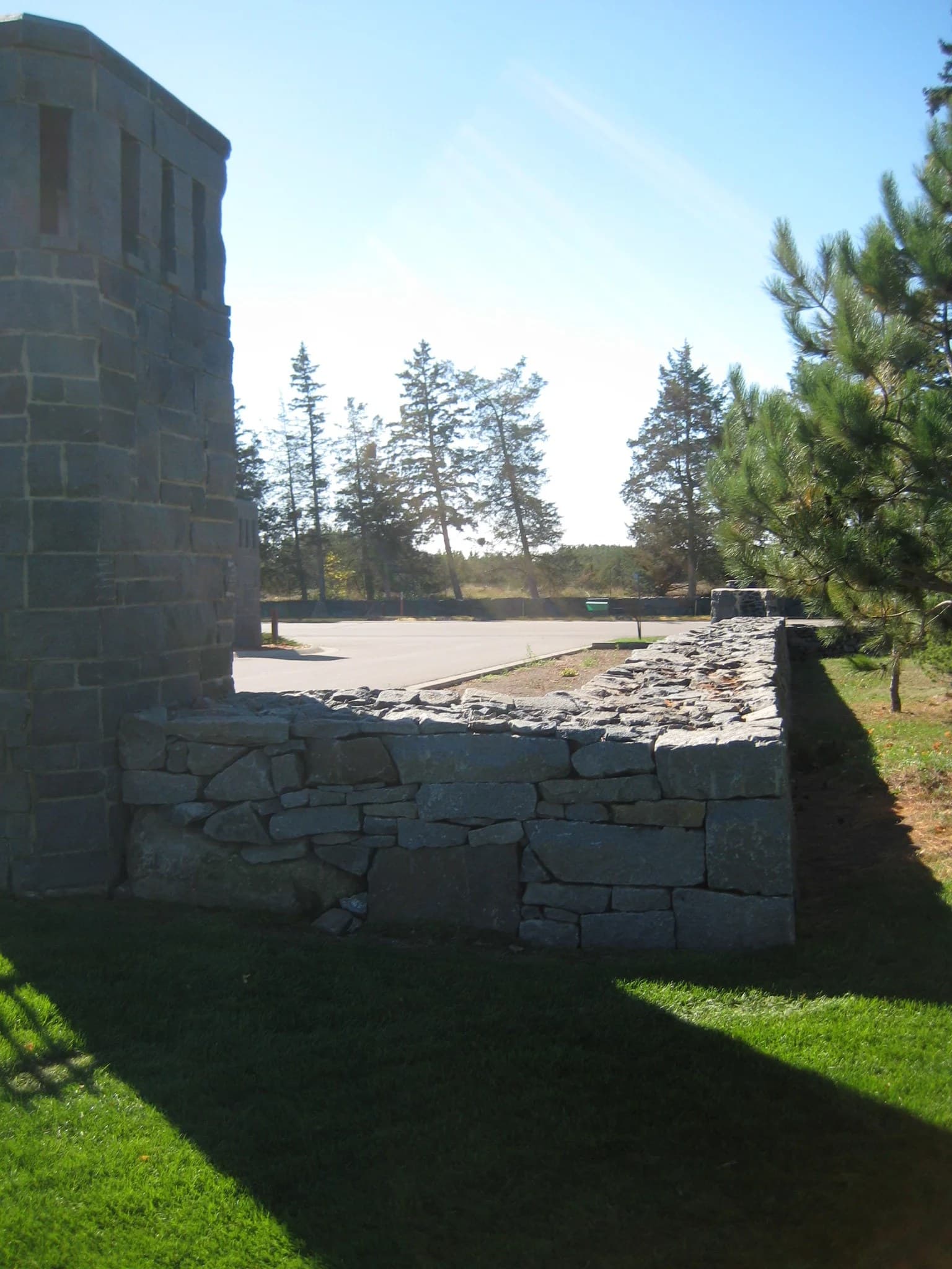 Long run of restored wall at Camp Ripley.